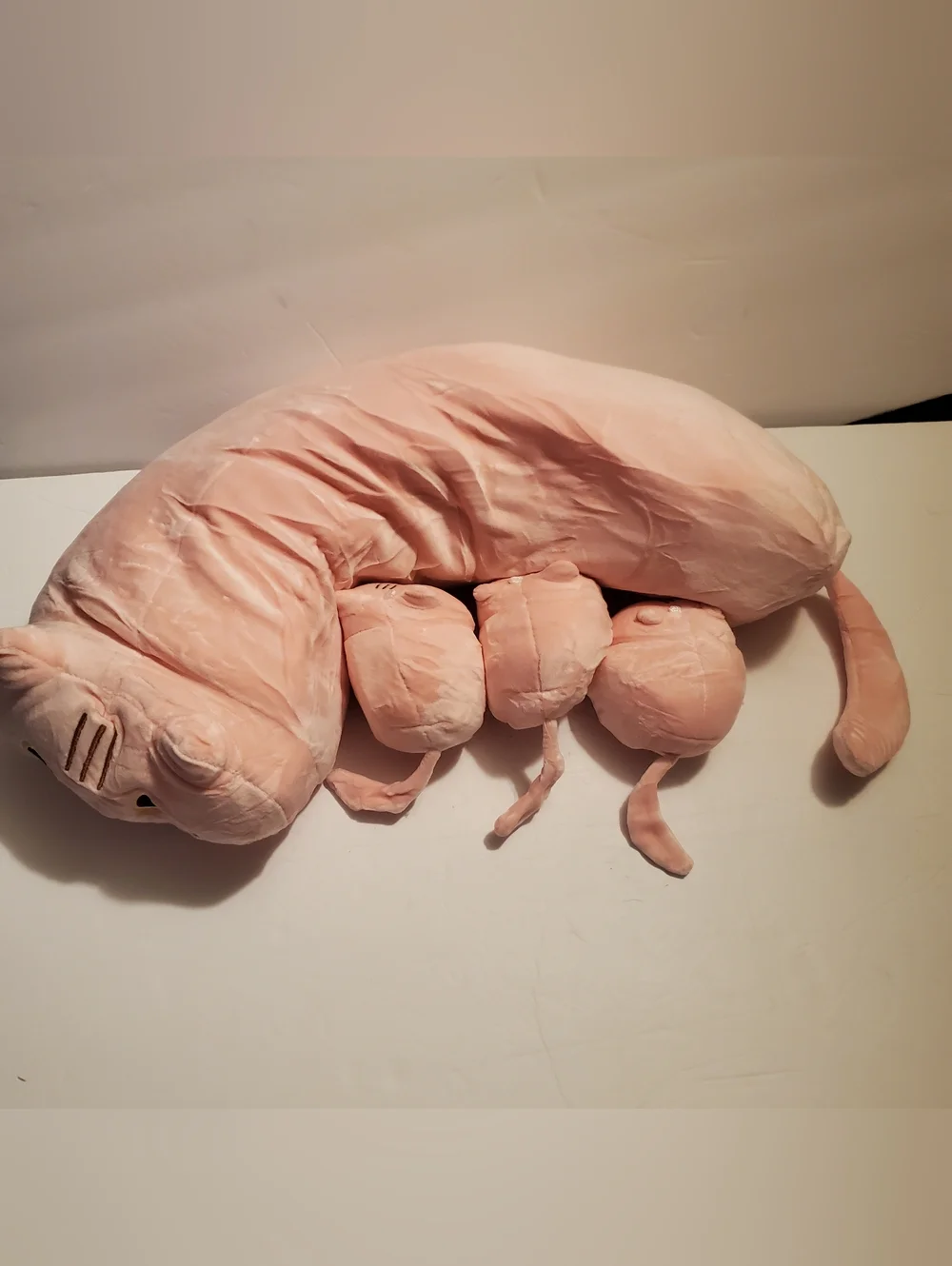 Pink Cat Plush Stuffed Animal with Kittens Collectible Animation Merchandise